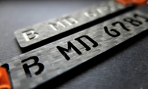 carbon license plate keychain engraved and milled