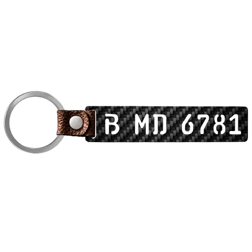 Carbon License Plate Keychain milled auto4style