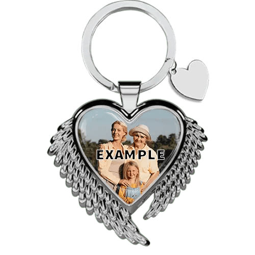 Keychain Heart Wing Photo