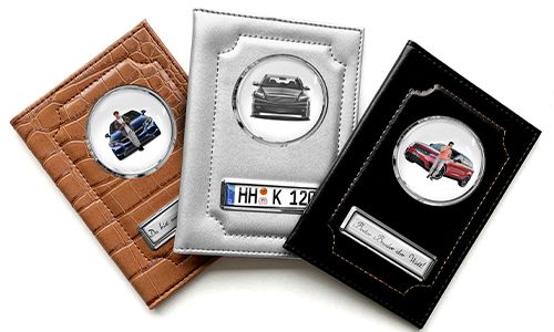 Porte-documents de voiture standard pour frère avec voiture/photo et plaque d'immatriculation