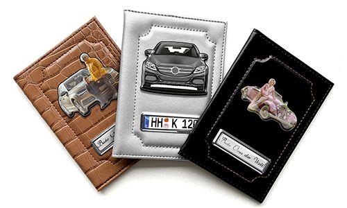 Pochette de documents pour voiture avec photo et plaque d'immatriculation pour ta grand-mère