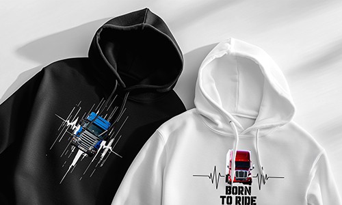 Nice heartbeat hoodie with photo of truck! Wonderful gift!