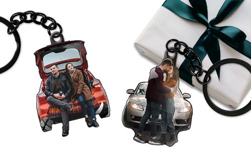 Keychain in form of your photo with husband