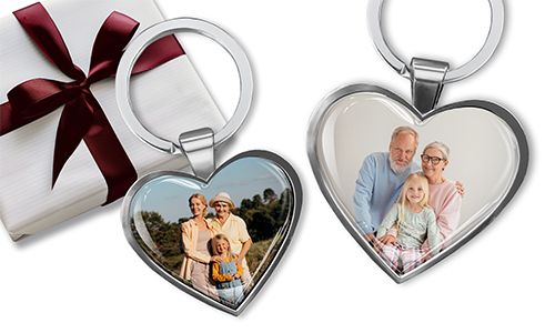 Heart keychain with your grandma photo