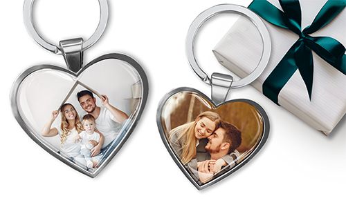 Heart keychain with your husband photo