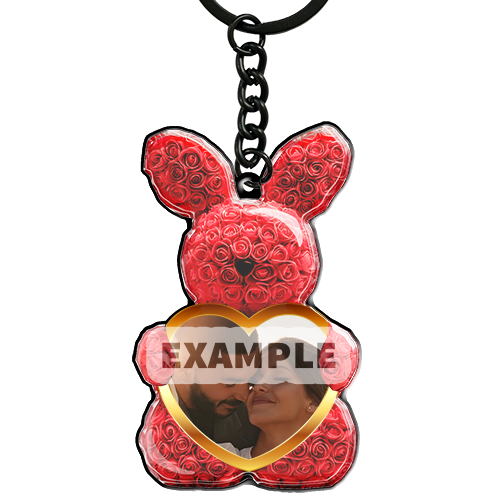 Keychain Rose Bunny Coated