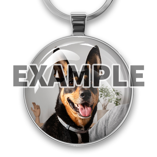Rund nøkkelring med foto