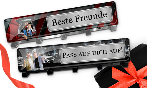 Luxury keyholder with car/photo and license plate for your best friends