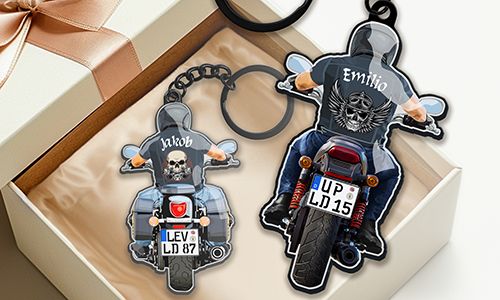 Biker keychain with your husband name!