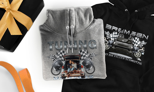 Tuning Hoodie mit Auto/Foto für Paare Autoliebhaber