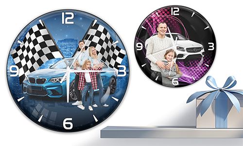 Wall clock with dad image