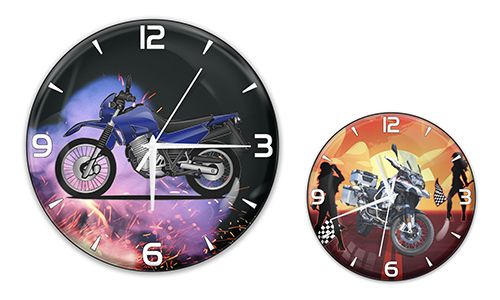 Orologio da parete con immagine di moto