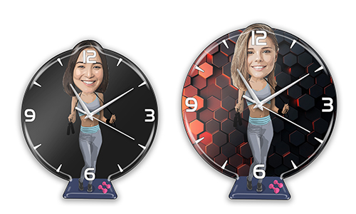 Personalisierte Wanduhr Comic Sport - Fitness