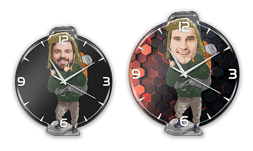 Personalisierte Wanduhr Comic Hobby - Wanderer