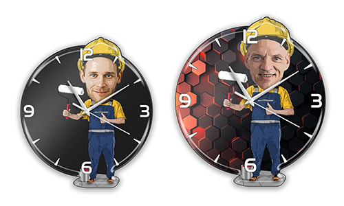 Personalisierte Wanduhr Comic Beruf - Maler