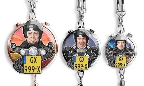 Auto-Lufterfrischer mit Foto – Motorradfahrer