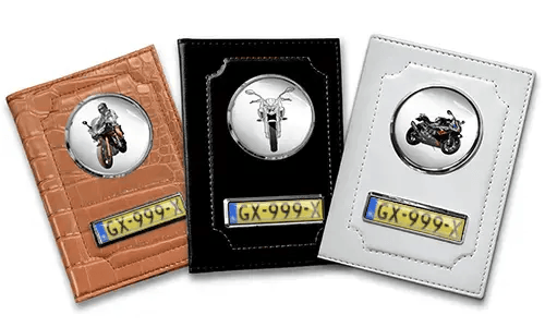 Personalized motorcycle document holder