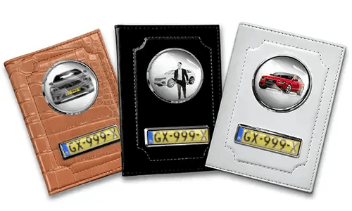 Porte-documents de voiture standard pour frère avec voiture/photo et plaque d'immatriculation
