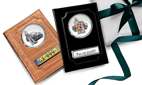 Personalized leather car document holder for grandpa