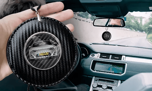  Catena per specchietto auto rotonda - Carbonio