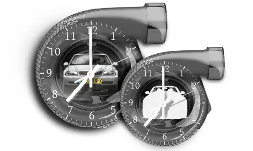 Donkergrijze wandklok Turbine