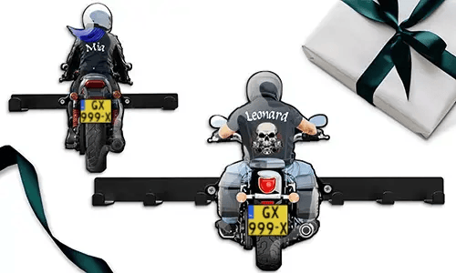 Llavero de pared personalizado de moto para tu amor con su nombre