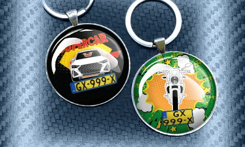 Keychain comic round