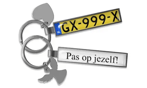 Porte-cles plaque d'immatriculation personnalisee pour toi
