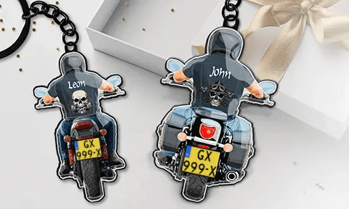 Porte-clés de biker avec le prénom de ton père !