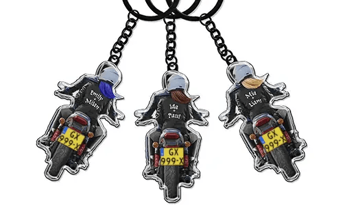 Schlüsselanhänger Motorradfahrer Paar