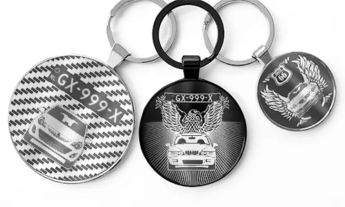 Rund nyckelring med gravyr