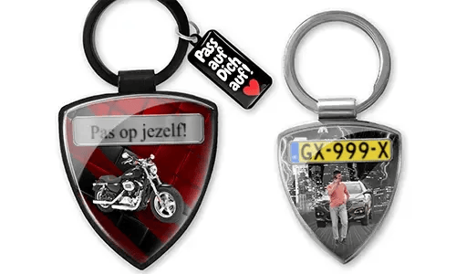 Personalized boyfriend shield keychain