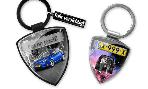 Personalized dad shield keychain