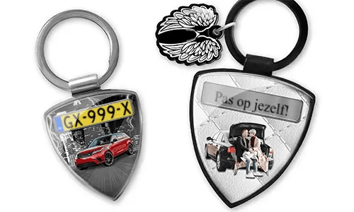 Personalized shield keychain for couples