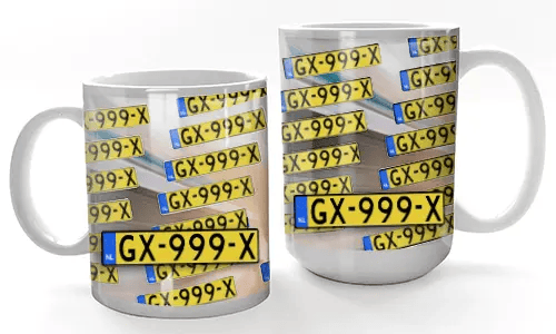 Tazas con matrículas