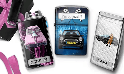 Personalized stainless steel lighters with custom car designs for women