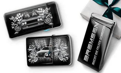 Tuning-Feuerzeug mit Auto/Foto und Nummernschild für deinen Freund