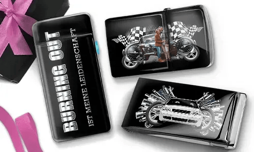 Feuerzeug Tuning mit Auto/Foto u. Kennzeichen für deine Frau