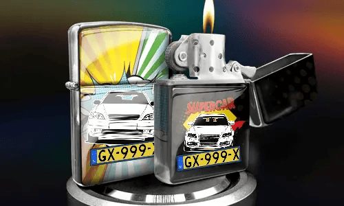 Accendino con benzina per auto