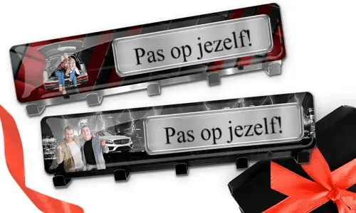 Luxe sleutelbord met auto/foto en kenteken voor je beste vrienden