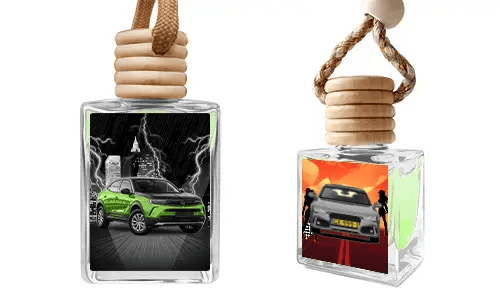 Mini odświeżacz powietrza do samochodu z obrazkiem samochodu