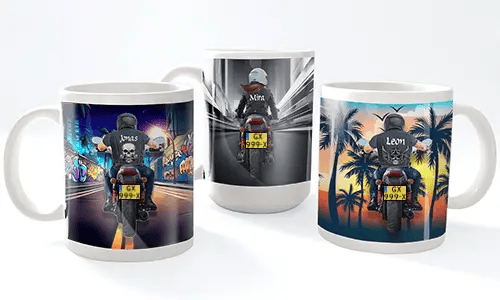 Tasse de moto avec nom