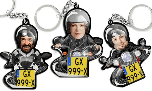Porte-clés moto Photo du pilote