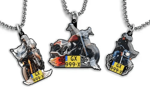 Collar con imagen de motocicleta