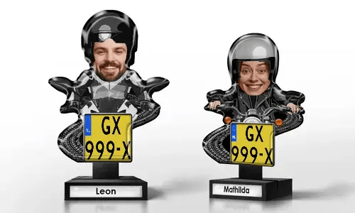 Gepersonaliseerde decoratie met motorrijder