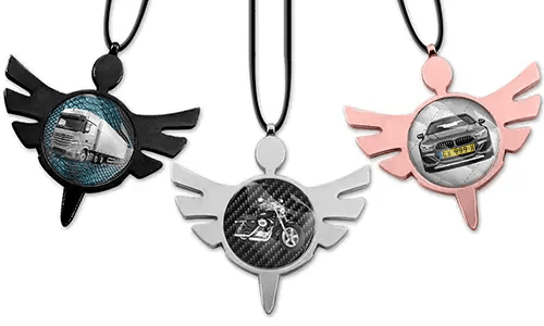 Spiegel-ketting-metaal-engel