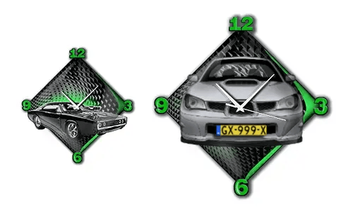 Moderne Wanduhr mit Auto-Motiv