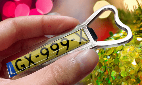 bottle opener magnet with license plate