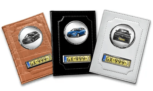 Car document holders in three colors