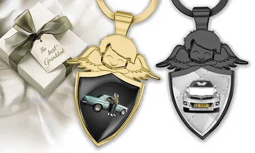 Gepersonaliseerde engel sleutelhanger - Cadeau voor je opa